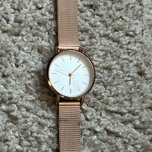 Women’s vintage rose gold‎ stainless steel adjustable bracelet watch one size